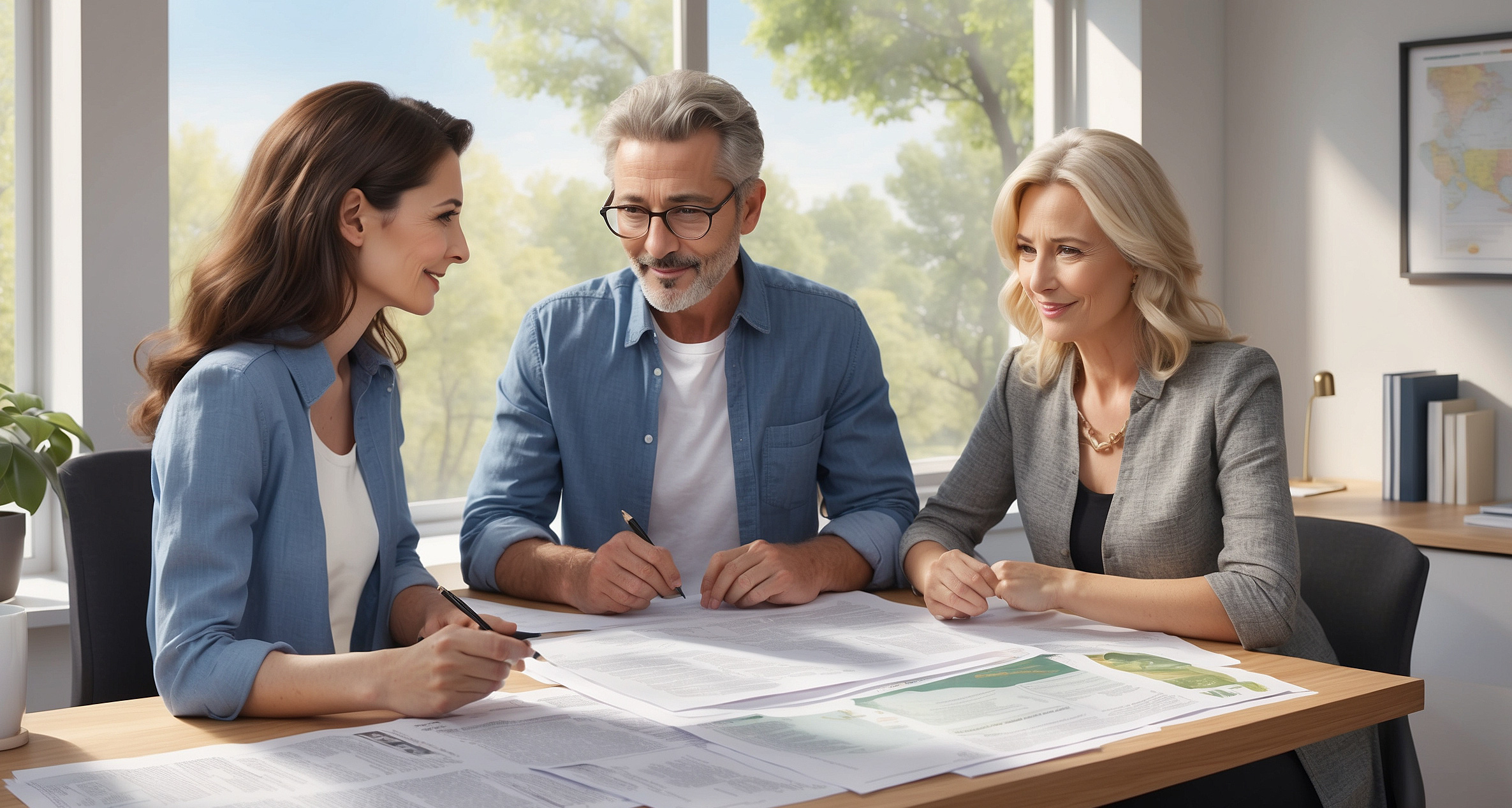 Image de trois personnes qui discutent de comptabilité d'entreprise chez Marie-Josée Simard CPA Inc.